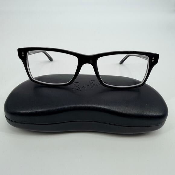 Ray Ban RB 5225 2034 Black on Transparent Rectangle Eyeglasses Frames 54-17-145 main image 8